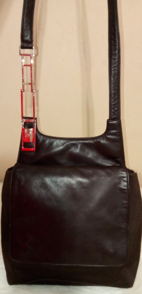 Brown Leather Crossbody Bag Silver Hardware